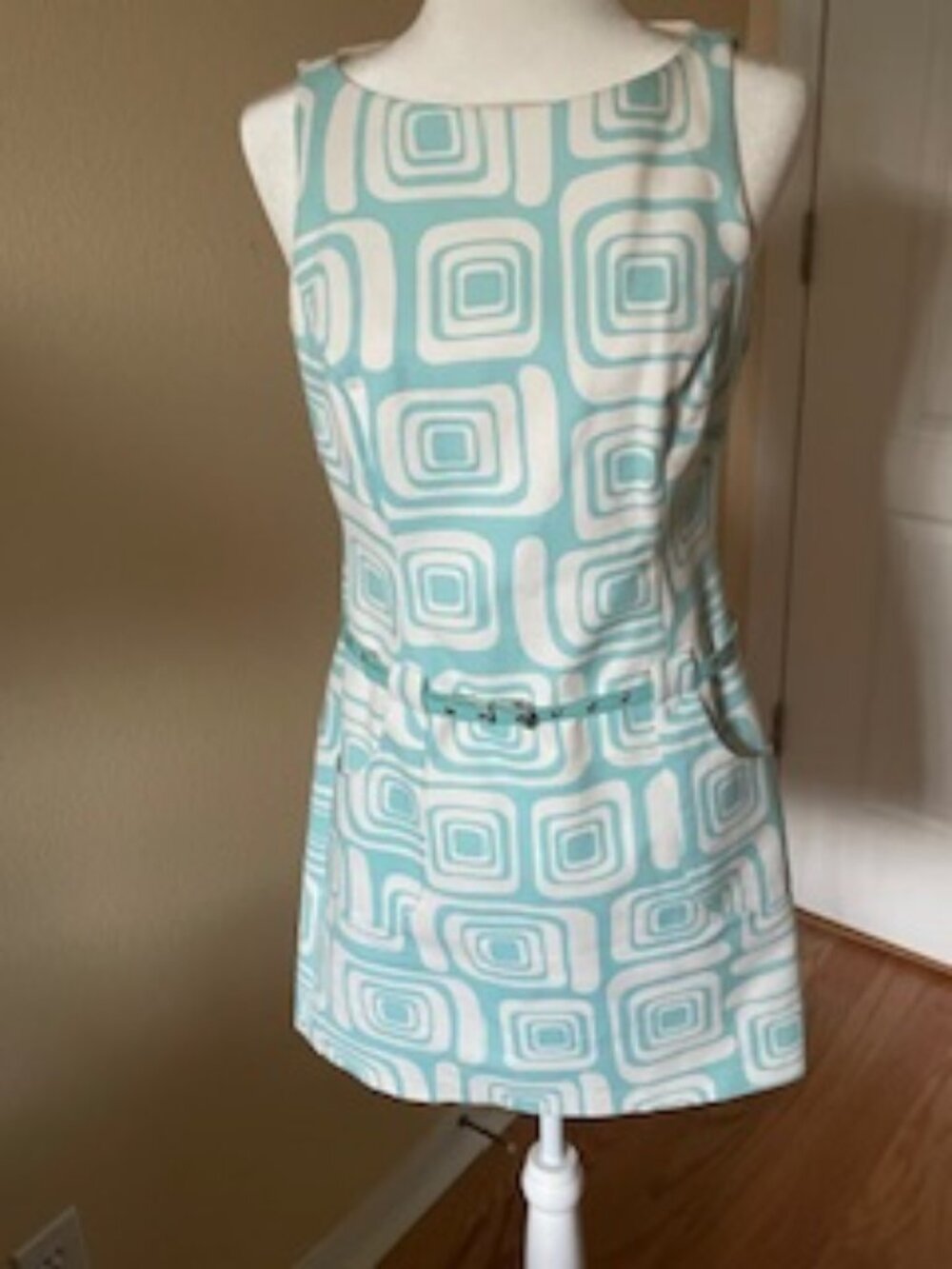 Laundry by Shelli Segal Sleeveless Short Blue/White Dress - Size 6
